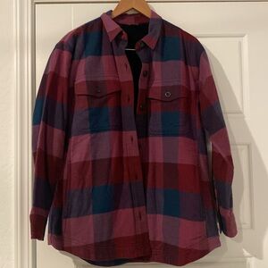 Eddie Bauer Women’s Flannel Lined Shacket Size Large VEUC